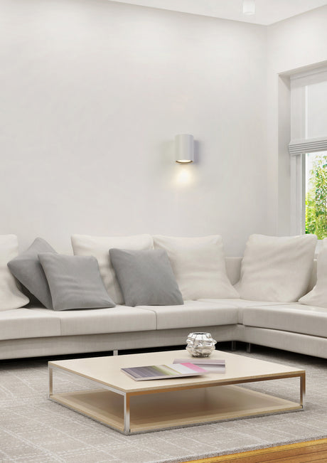 Searchlight Electric Cyls Cylinder Down Wall Light, GU10, White 24130WH