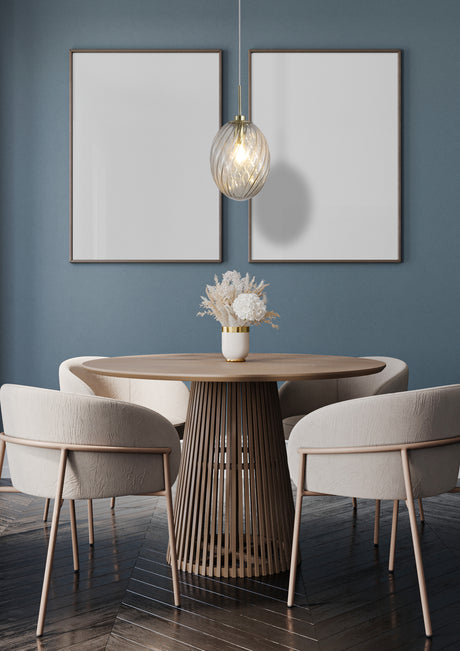 Searchlight Electric Whirl 1Lt Pendant, Satin Brass Metal with Champagne Glass 24141CP