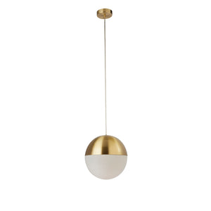 Searchlight Electric Endor Pendant  - Satin Brass & Opal Glass 24181-20SB