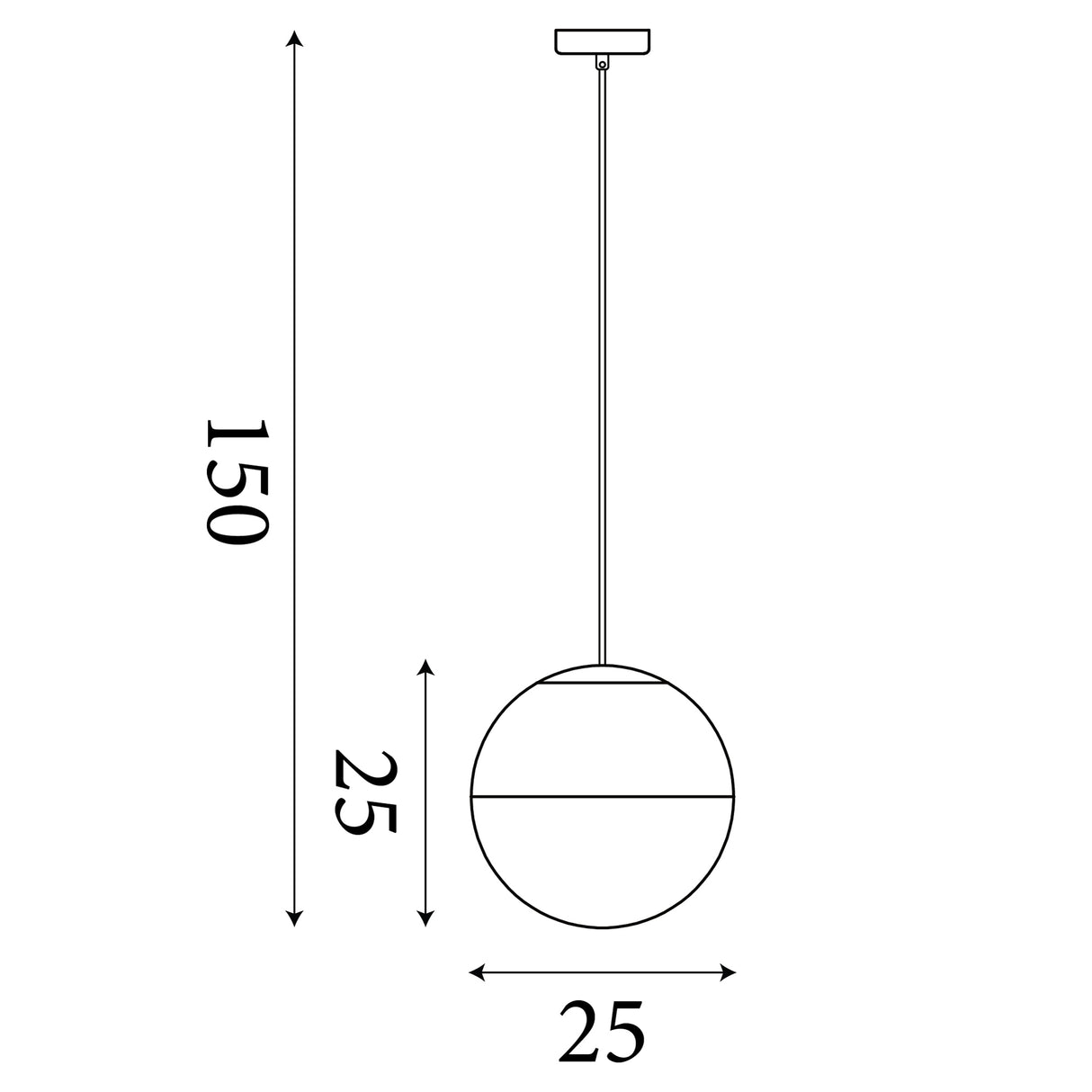 Searchlight Electric Endor Pendant  - Black Metal & Opal Glass 24181BK