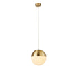 Endor Pendant  - Satin Brass & Opal Glass