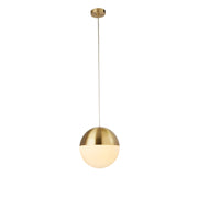 Endor Pendant  - Satin Brass & Opal Glass