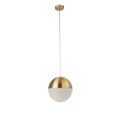 Searchlight Electric Endor Pendant  - Satin Brass & Opal Glass 24181SB