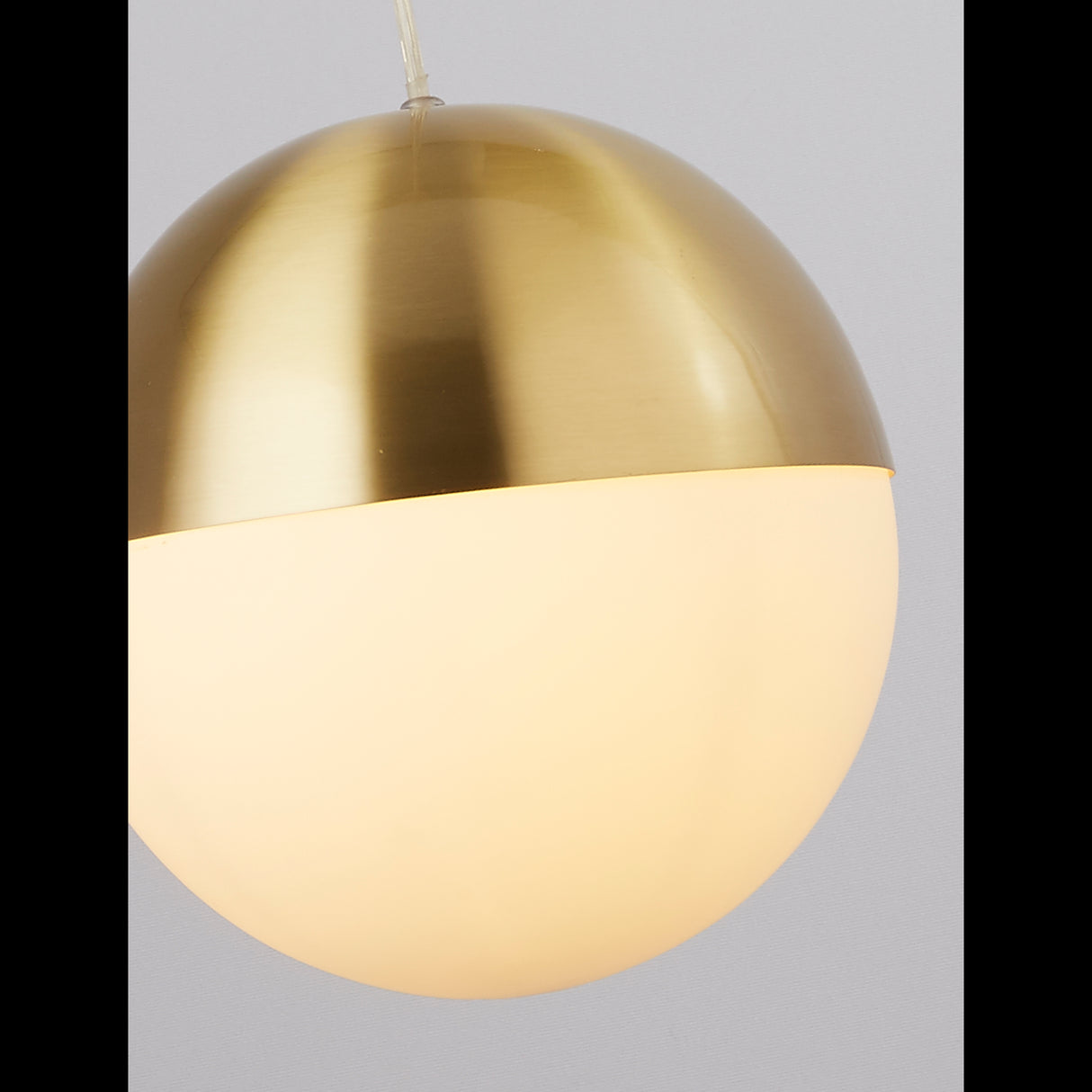 Searchlight Electric Endor Pendant  - Satin Brass & Opal Glass 24181SB