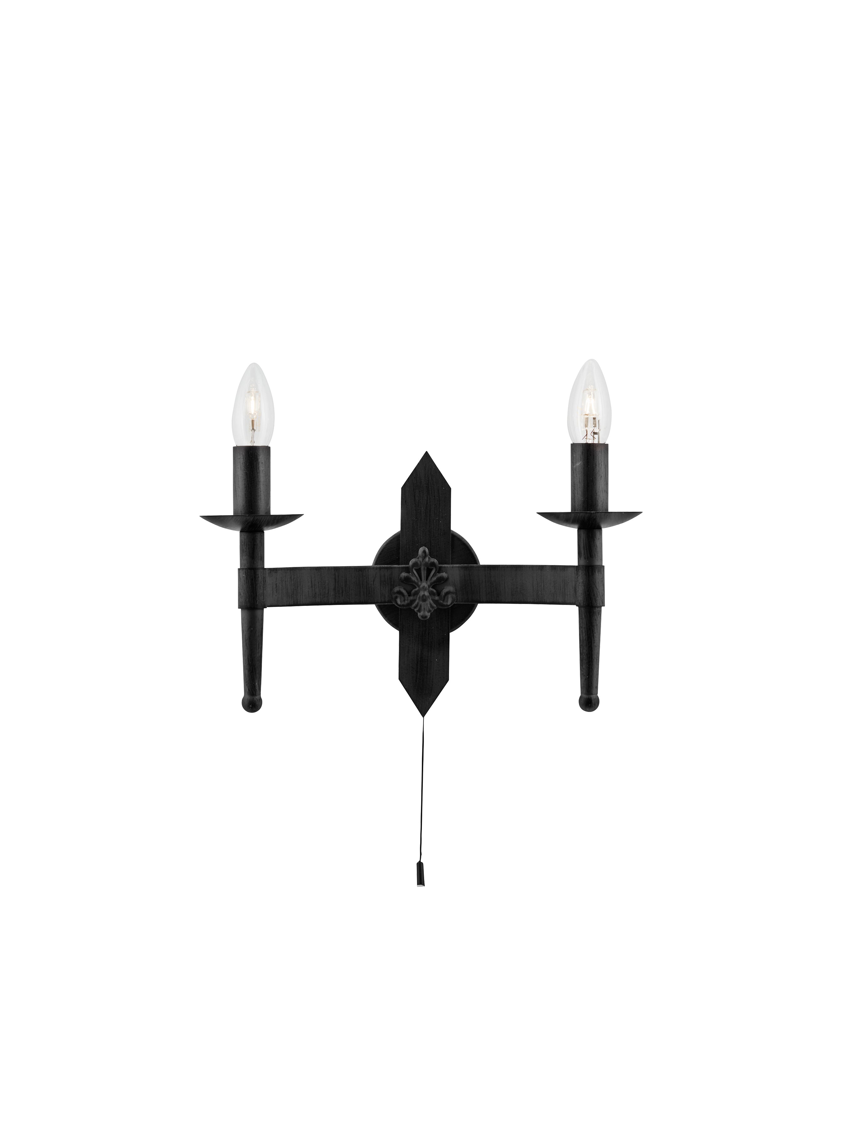 Cartwheel II  2Lt Wall Light - Black Wrought Iron