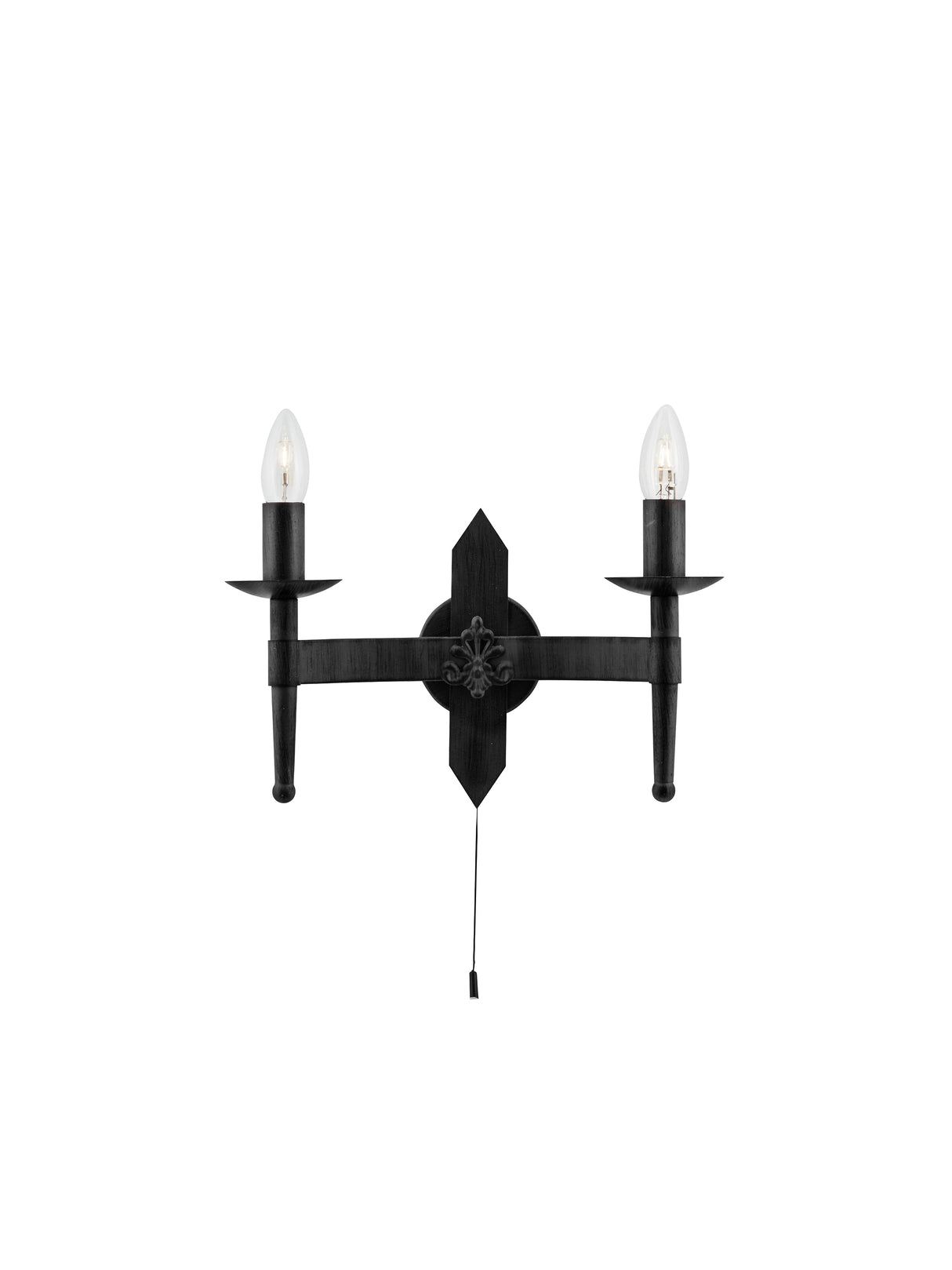 Cartwheel II  2Lt Wall Light - Black Wrought Iron