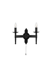 Cartwheel II  2Lt Wall Light - Black Wrought Iron