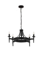 Cartwheel II  5Lt Pendant - Black Wrought Iron
