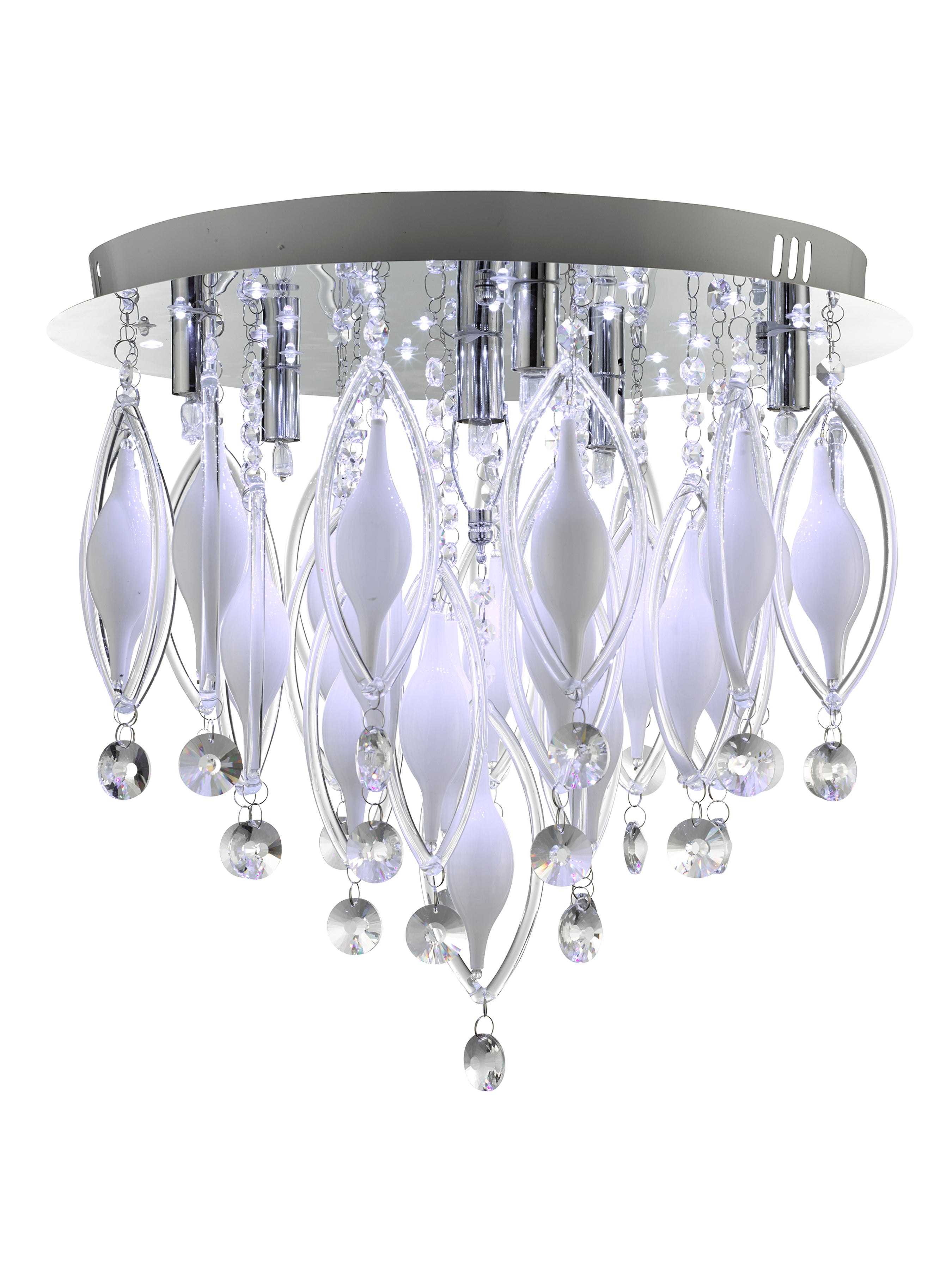 Spindle 6Lt LED Remote Control Flush - Chrome & Glass
