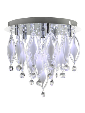 Spindle 6Lt LED Remote Control Flush - Chrome & Glass