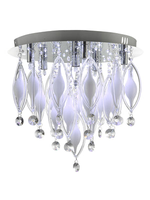 Spindle 6Lt LED Remote Control Flush - Chrome & Glass