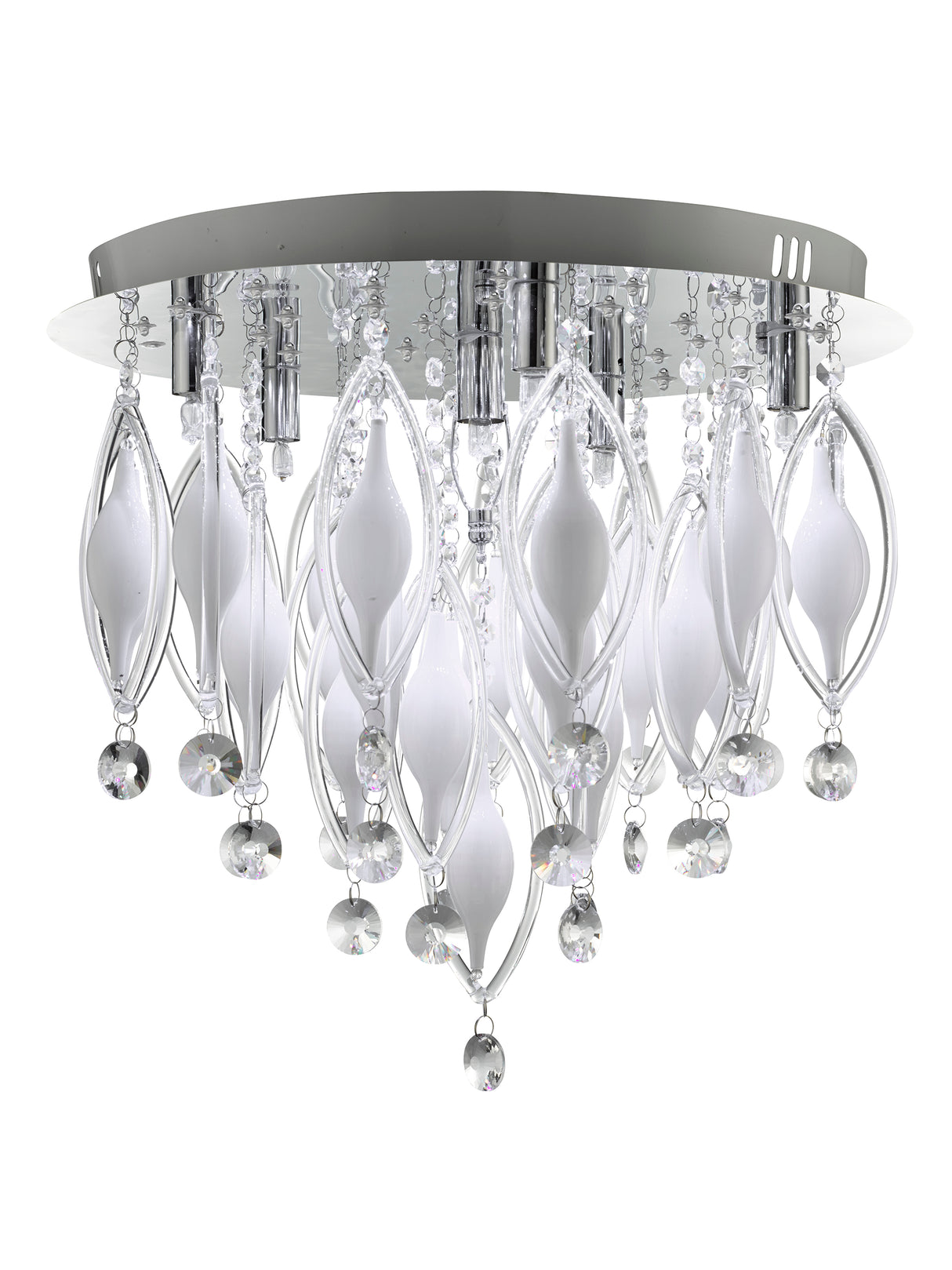 Searchlight Electric Spindle 6Lt LED Remote Control Flush - Chrome & Glass 2456-6CC