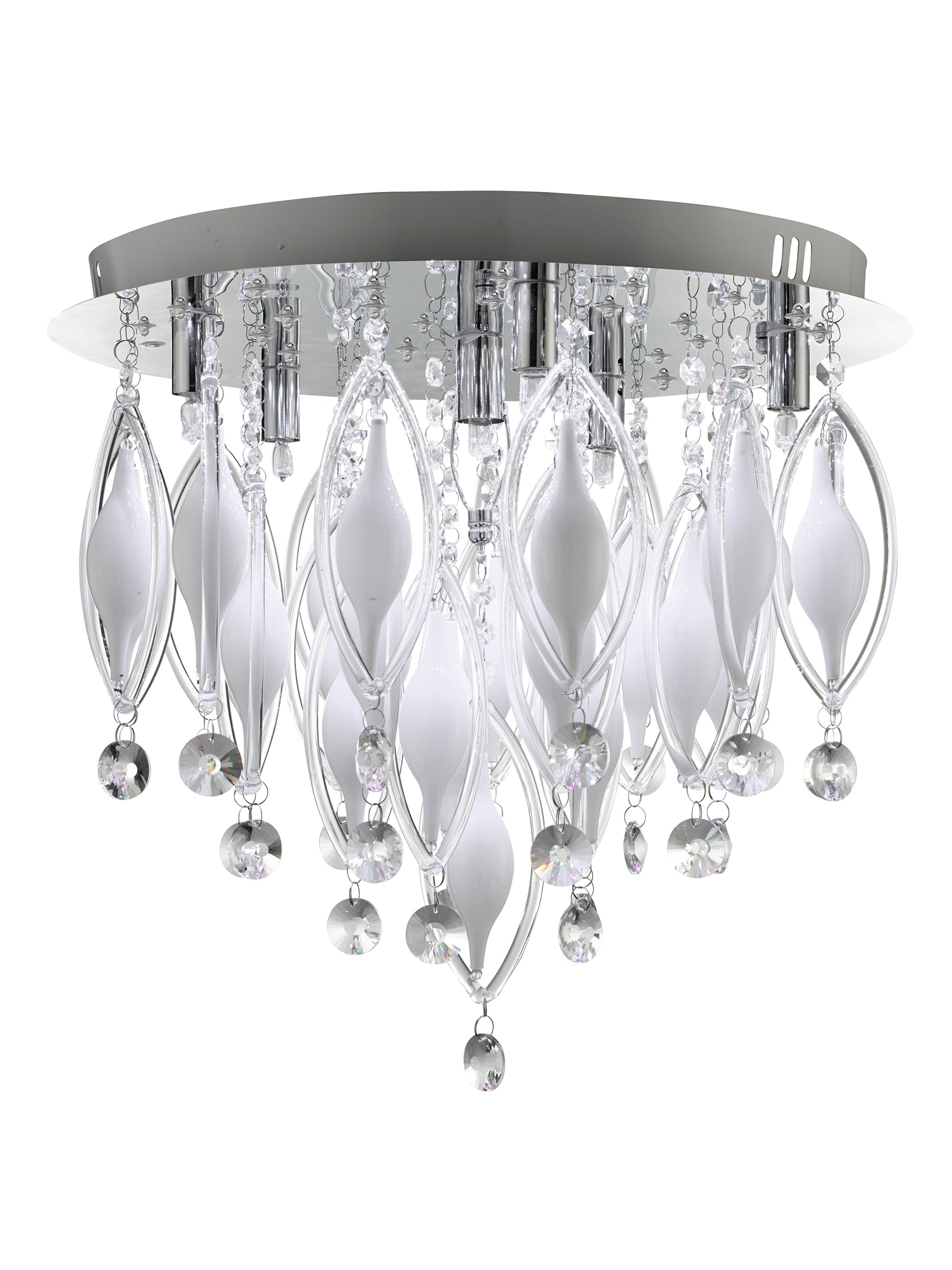 Searchlight Electric Spindle 6Lt LED Remote Control Flush - Chrome & Glass 2456-6CC