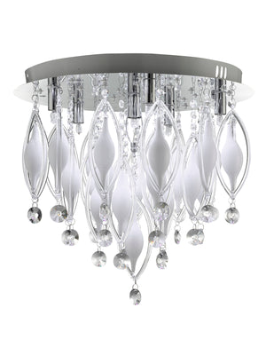 Searchlight Electric Spindle 6Lt LED Remote Control Flush - Chrome & Glass 2456-6CC