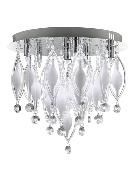 Searchlight Electric Spindle 6Lt LED Remote Control Flush - Chrome & Glass 2456-6CC
