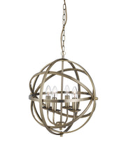 Orbit 4Lt Pendant  - Antique Brass Metal