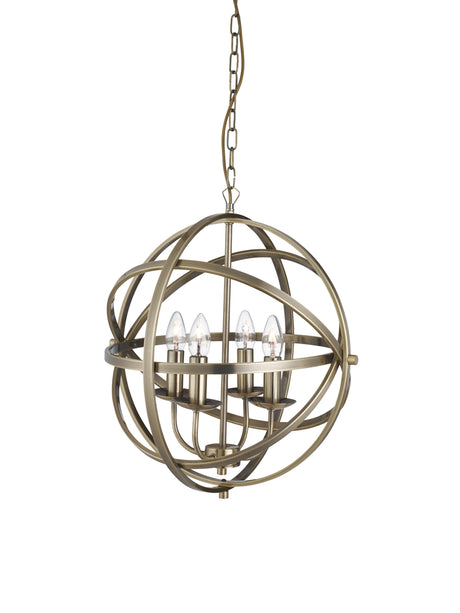Orbit 4Lt Pendant  - Antique Brass Metal