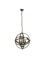 Searchlight Electric Orbit 4Lt Pendant  - Antique Brass Metal 2474-4AB