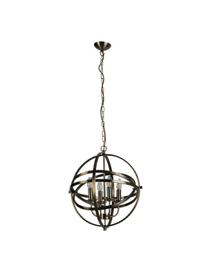 Searchlight Electric Orbit 4Lt Pendant  - Antique Brass Metal 2474-4AB