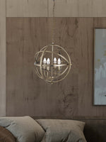 Searchlight Electric Orbit 4Lt Pendant  - Antique Brass Metal 2474-4AB