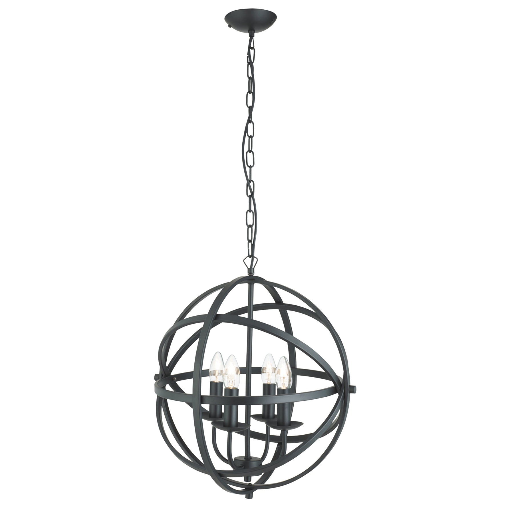 Orbit 4Lt Pendant  - Black Metal