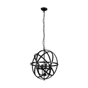 Searchlight Electric Orbit 4Lt Pendant  - Black Metal 2474-4BK