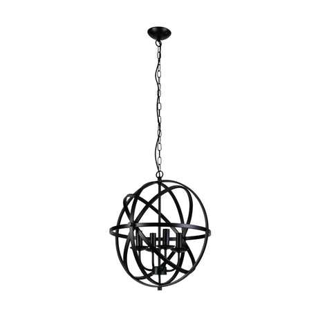 Searchlight Electric Orbit 4Lt Pendant  - Black Metal 2474-4BK