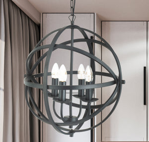 Searchlight Electric Orbit 4Lt Pendant  - Black Metal 2474-4BK