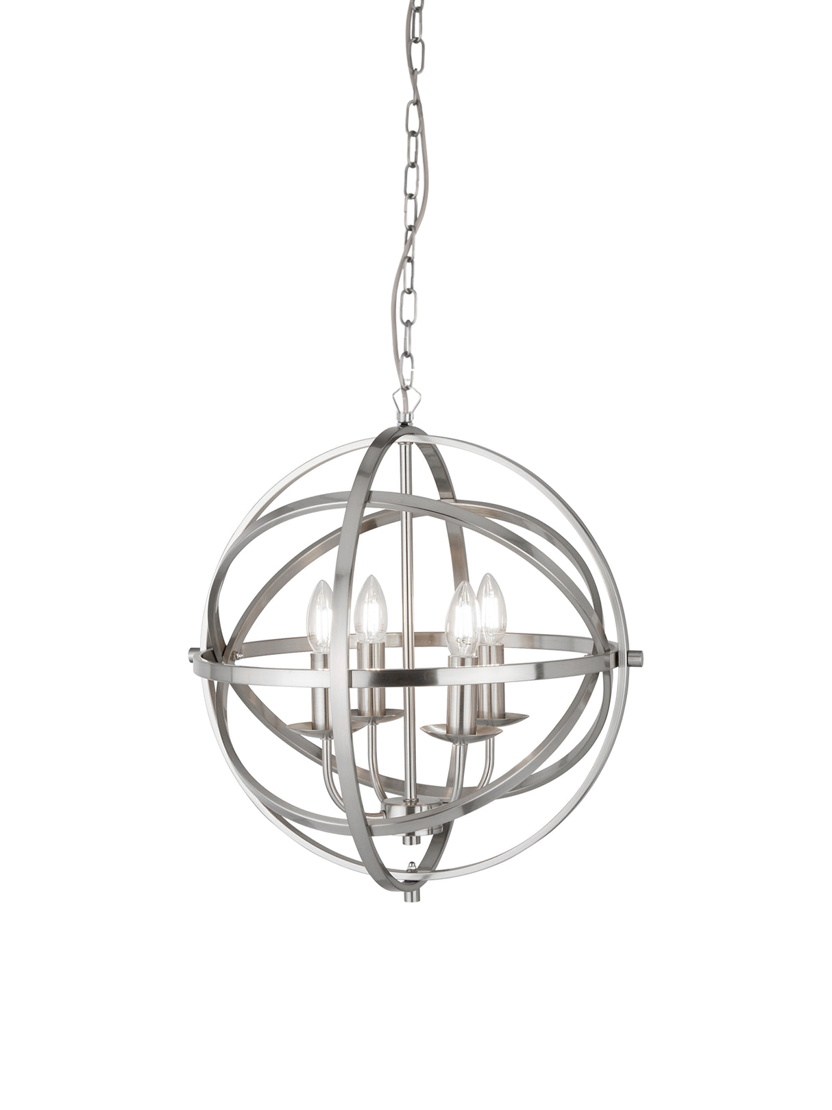 Orbit 4Lt Pendant  - Satin Silver Metal