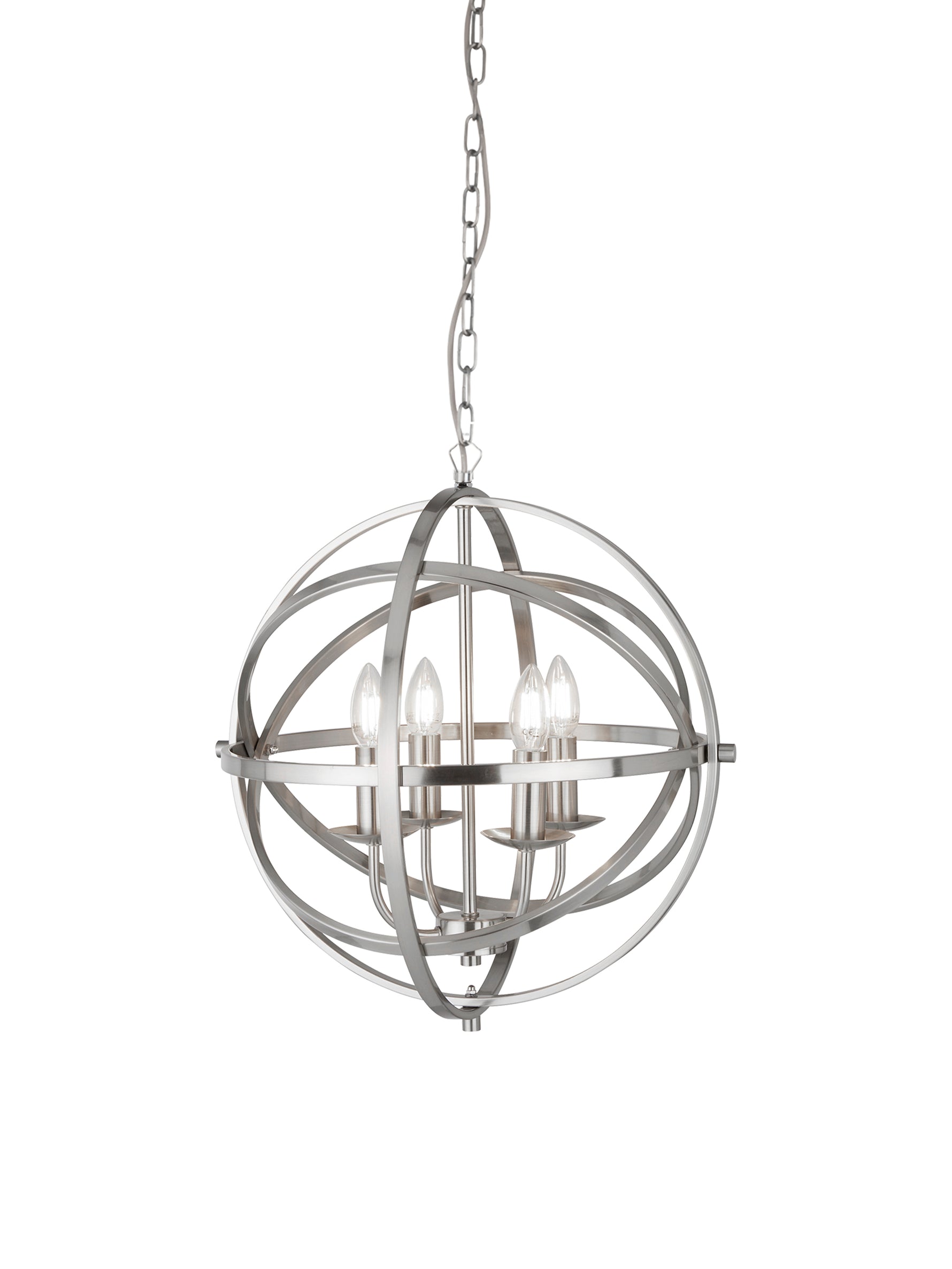 Orbit 4Lt Pendant  - Satin Silver Metal