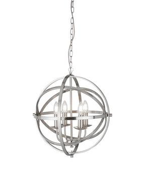 Orbit 4Lt Pendant  - Satin Silver Metal