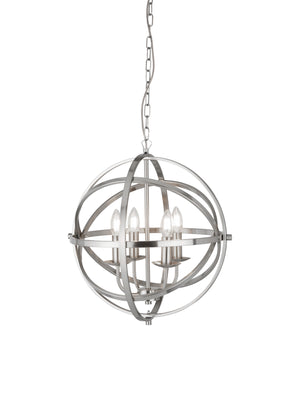Orbit 4Lt Pendant  - Satin Silver Metal