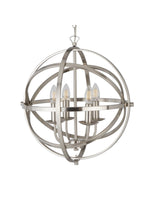Searchlight Electric Orbit 4Lt Pendant  - Satin Silver Metal 2474-4SS
