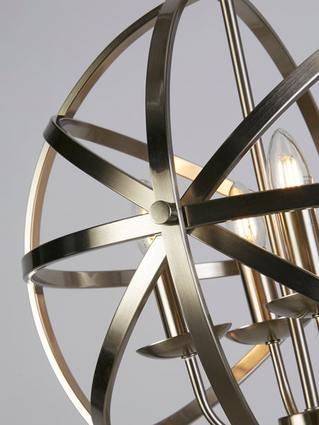 Searchlight Electric Orbit 4Lt Pendant  - Satin Silver Metal 2474-4SS