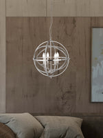 Searchlight Electric Orbit 4Lt Pendant  - Satin Silver Metal 2474-4SS