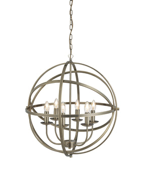 Orbit 6Lt Pendant  - Antique Brass Metal