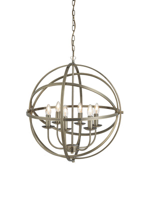 Orbit 6Lt Pendant  - Antique Brass Metal