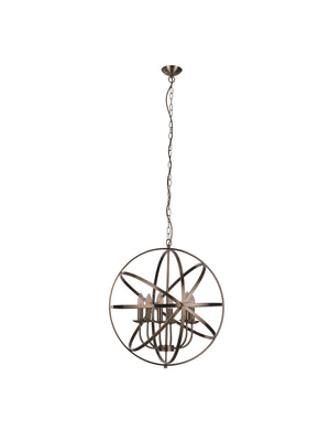 Searchlight Electric Orbit 6Lt Pendant  - Antique Brass Metal 2476-6AB