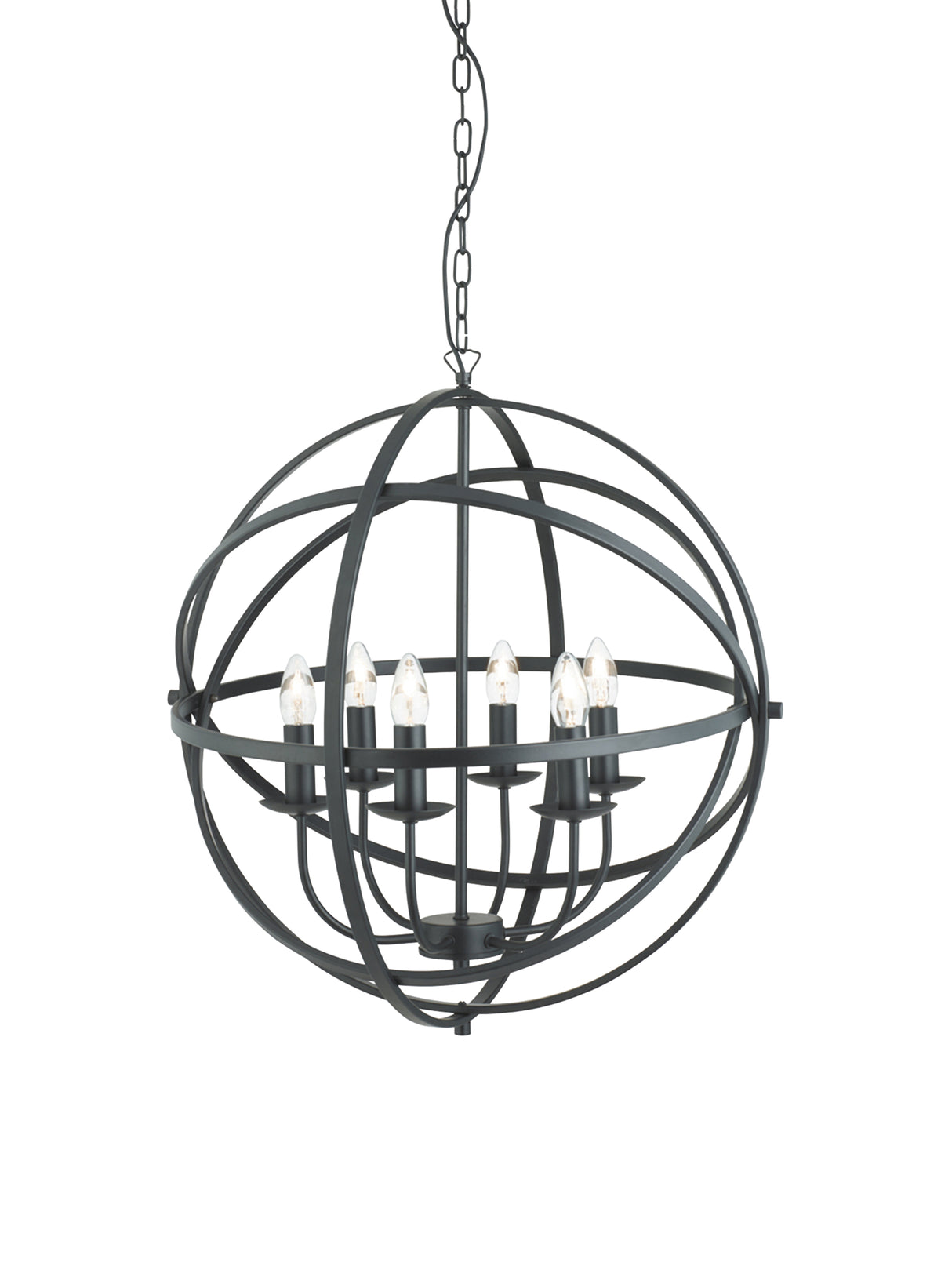 Orbit 6Lt Pendant - Black Metal