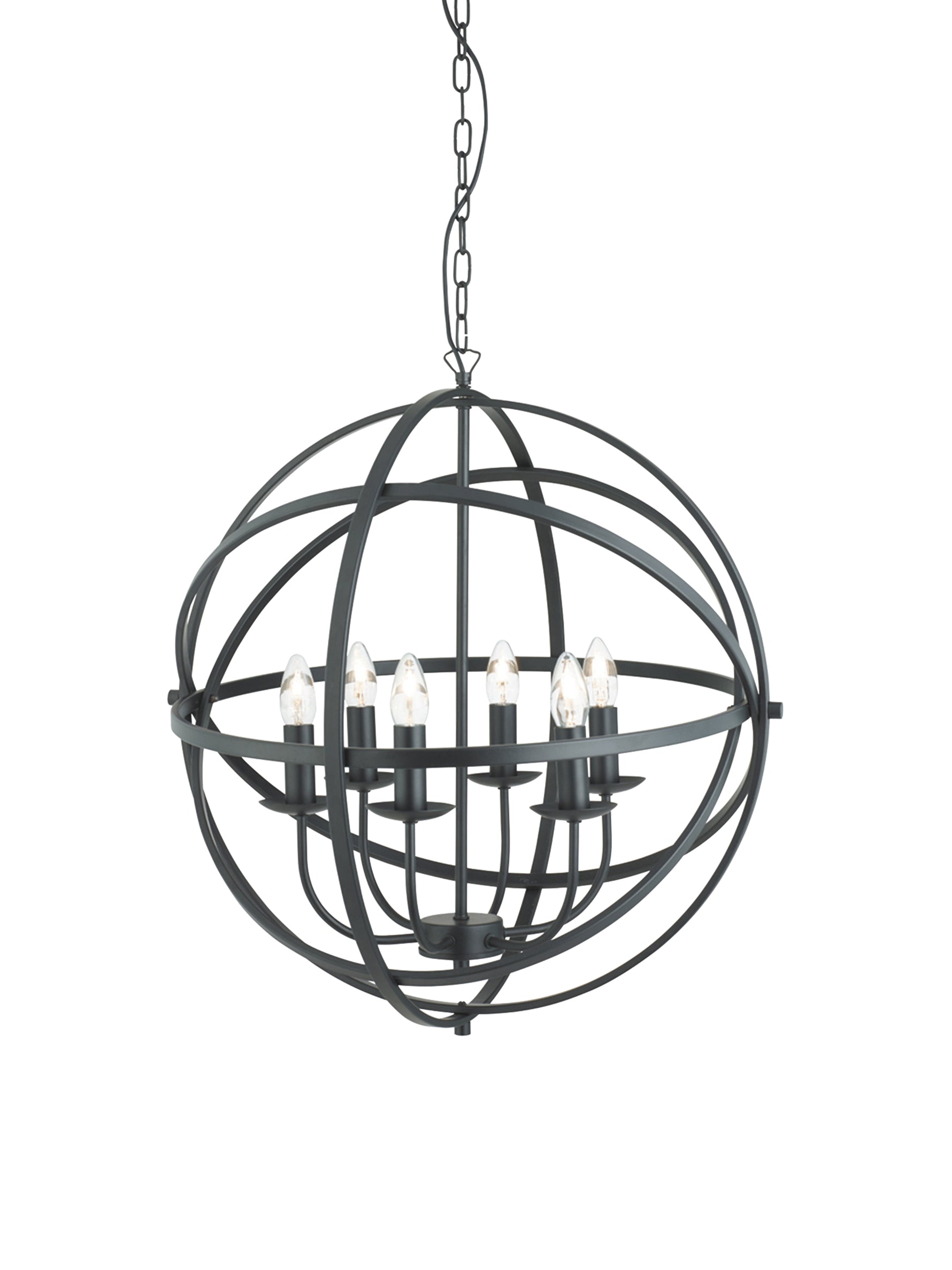Orbit 6Lt Pendant - Black Metal