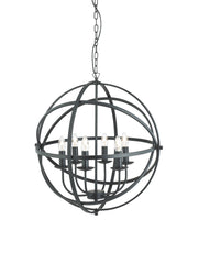 Orbit 6Lt Pendant - Black Metal