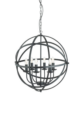 Orbit 6Lt Pendant - Black Metal