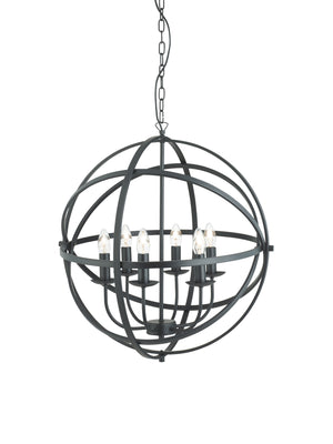Orbit 6Lt Pendant - Black Metal