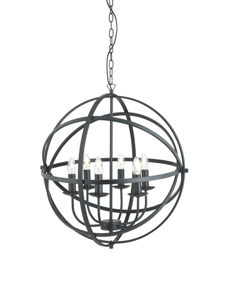 Orbit 6Lt Pendant - Black Metal