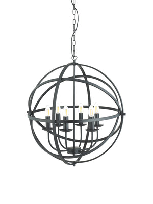 Searchlight Electric Orbit 6Lt Pendant - Black Metal 2476-6BK