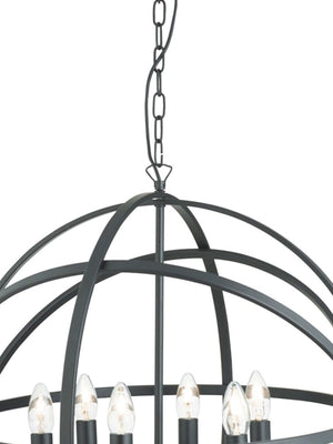 Searchlight Electric Orbit 6Lt Pendant - Black Metal 2476-6BK