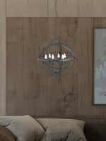 Searchlight Electric Orbit 6Lt Pendant - Black Metal 2476-6BK