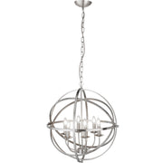 Orbit 6Lt Pendant - Satin Silver Metal