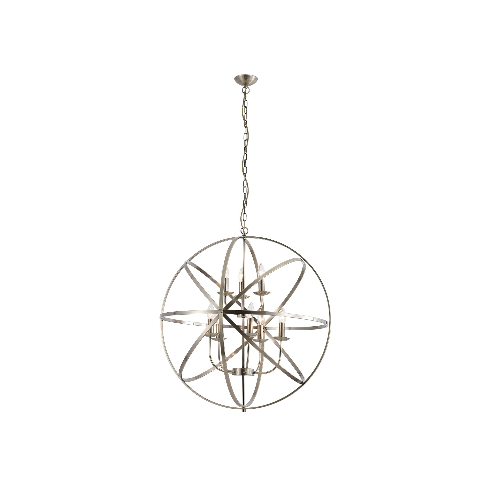 Orbit 8Lt Pendant, Antique Brass Metal