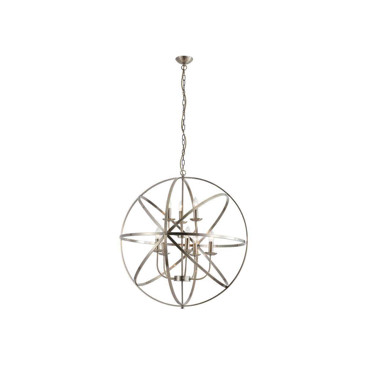 Orbit 8Lt Pendant, Antique Brass Metal